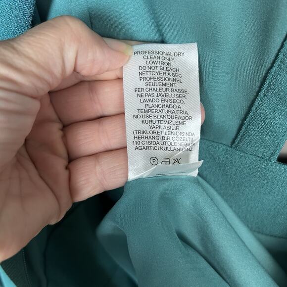 Tibi Dress‎ Size 6 Savana Cutout Crepe Mini Long Sleeve Cypella Teal Green - Picture 10 of 12